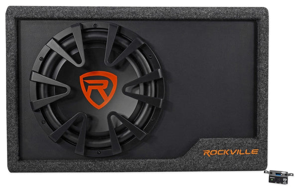 Rockville Rws12ca Slim 1200 Watt 12" Amplified Powered Car Subwoofer Enclosure