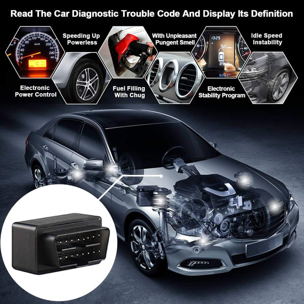 Repalbel WiFi OBD2 Scanner for iOS and Android, Wireless Mini OBD II Car Diagnostic Scan Tool, Read & Clear Fault Engine Light, Support Torque Pro, Car Scanner, OBD Car Doctor, DashCommand, Black