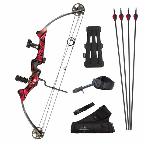 SAS Primal 35-50 lbs Compound Bow Target Pro Package (Ruby with Target Pro Package)