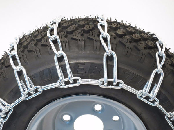 The ROP Shop New Pair 2 Link TIRE Chains 15x6.00x6 for Garden Tractors/Riders/Snowblower