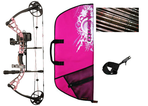Diamond Infinite Edge Pro Compound Bow, Pink, Left Hand, Ready to Hunt Package