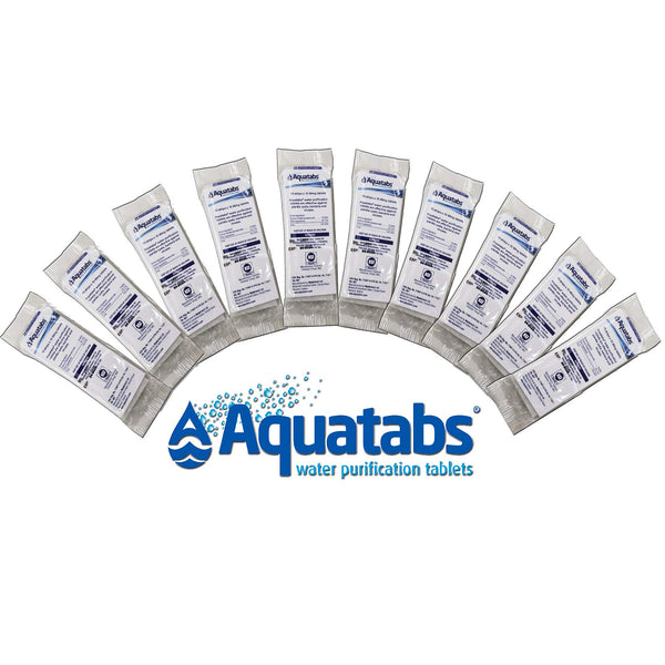 Aquatabs - World's Best Water Purification Tablets for Water Treatment and Disinfection - Ideal for Emergencies, Survival, Travel and Camping - 100 Tablets in Convenient Travel Packaging