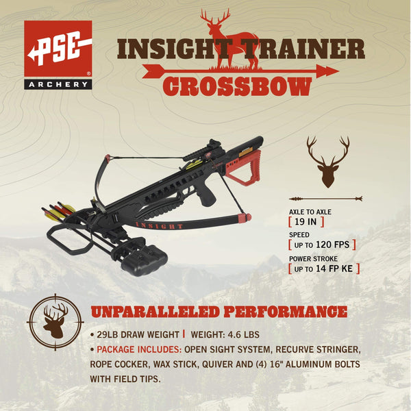 PSE Insight Trainer Crossbow for Youth and Kids - Includes 10 Bolts