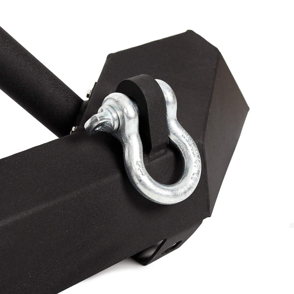 Front Bumper Winch Plate D-Ring Rock Crawler Black For 1986-2006 Jeep Wrangler TJ YJ