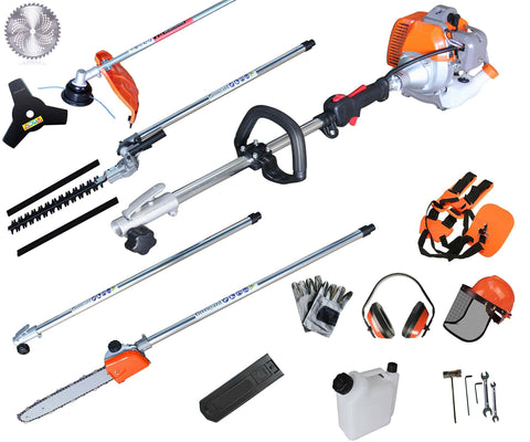 PROYAMA Powerful 42.7cc 5 in 1 Multi functional Trimming Tools,Gas Hedge Trimmer,String Trimmer, Brush Cutter,Pole Saw with Extension Pole