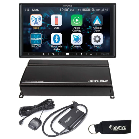 Alpine iLX-W650 Compatible with CarPlay & Android Auto - Includes KTA-450 Power Pack, SXV300V1 SiriusXM Tuner