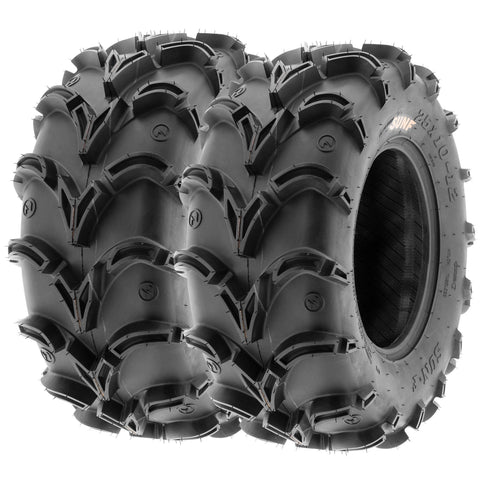 Pair of 2 SunF A050 AT 26x11-12 ATV UTV Deep Mud Terrain Tires, 6 PR, Tubeless