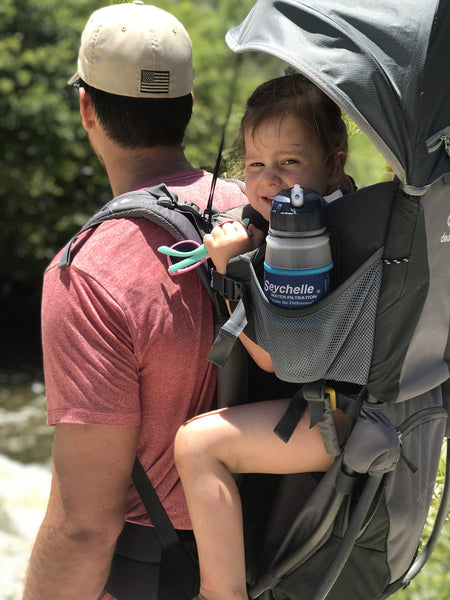 Seychelle Extreme Water Filter Bottle - Camping, Travel, Hiking, Backpacking, Survival and Emergency - Removes Bacteria, Viruses, Radiological Contaminants - 28 oz