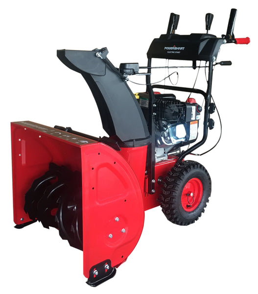 PowerSmart DB7651BS-24 2-Stage Briggs & Stratton Gas Snow Blower, 24", Red, Black