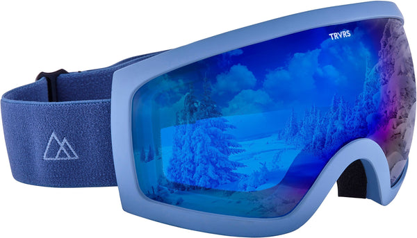 Retrospec Traverse G1 Ski, Snowboard, and Snowmobile Goggles, Haze / Cobalt Lens