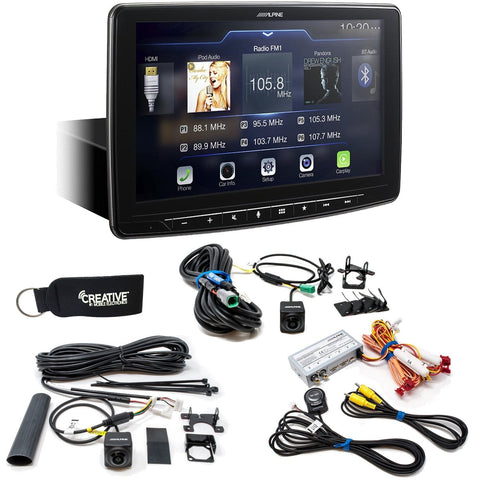 Alpine iLX-F309 HALO9 Receiver w/ 9-inch Touch Screen, Single-DIN, Includes Front & Rear Cameras + Camera Switcher