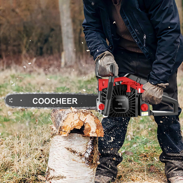 emdaot 58CC 20" Gas Powered Chainsaw 2 Stroke Handheld Gasoline Chain Saw with Tool Kit