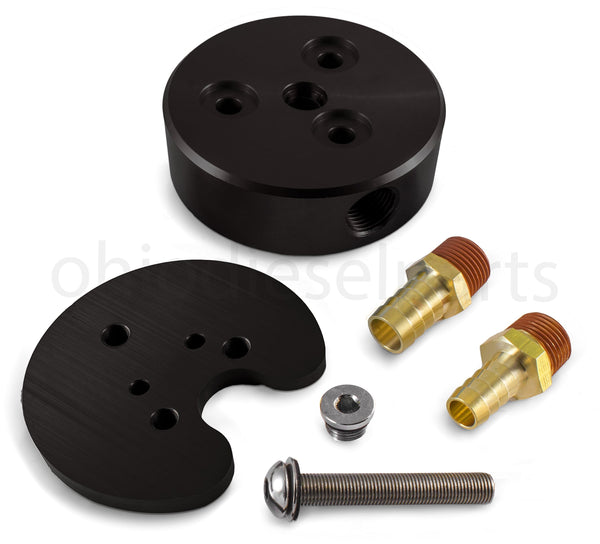 Ohio Diesel Parts Fuel Tank Sump Kit for Diesel or Gasoline Fuel Tanks with 1/2" and 5/8" Barb Sizes (Black)