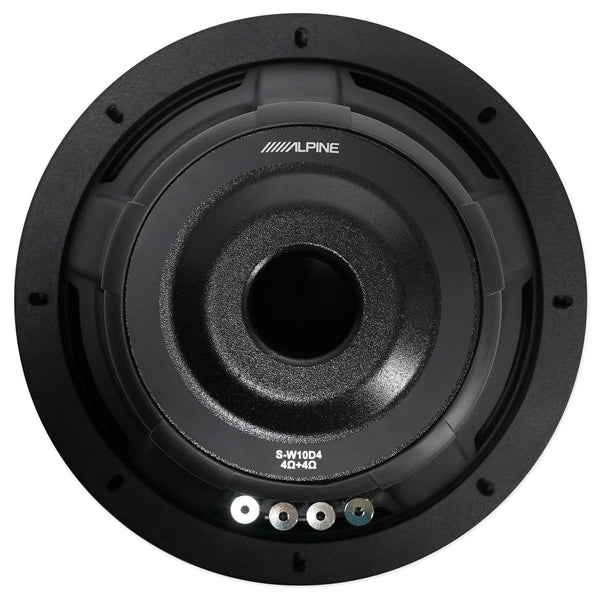 (2) Alpine S-W10D4 10" 3600 Watt Dual 4-Ohm Car Audio Subwoofers DVC Subs SW10D4