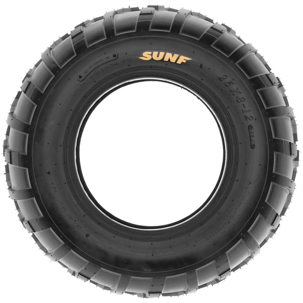 Set of 4 SunF A010 25x8-12 Front & 25x11-10 Rear ATV UTV Lawn Mowers Tires, 6 PR, Tubeless