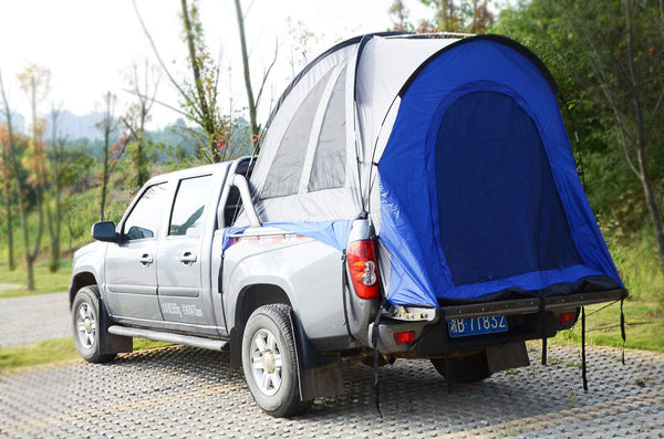 Hasika Waterproof Double Layer Full Size Truck 5.5 Foot Bed Tent with Floor Blue/Grey