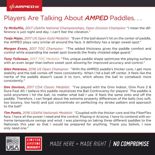 Selkirk Amped Pickleball Paddle - USAPA Approved - X5 Polypropylene Core - FiberFlex Fiberglass Face - 5 Sizes: Epic, S2, Omni, Maxima, and INVIKTA (S2 Midweight - Sapphire Blue) [product _type] Selkirk Sport - Ultra Pickleball - The Pickleball Paddle MegaStore