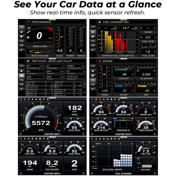 Rapify OBD2 Scanner WiFi Check Engine Light OBD Scan Tool Adapter Easy to Use Code Reader Reads and Clear Code Auto Scanner for iOS Android Windows Devices