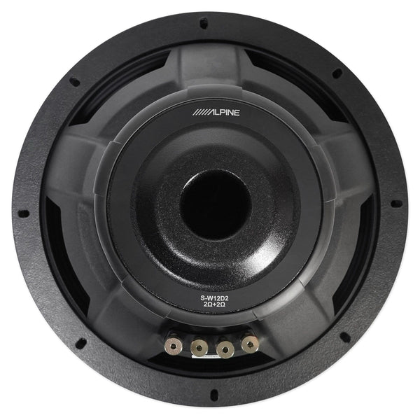 (2) Alpine S-W12D2 12" 3600 Watt Dual 2-Ohm Car Audio Subwoofers DVC Subs SW12D2