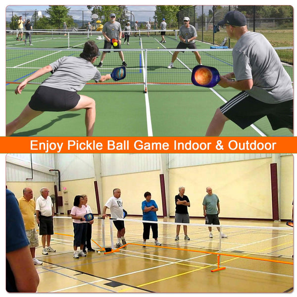 Pickleball Net for Driveway with 4 Pickle Balls, 22FT Pickleball Net Regulation Size with Carrying Bag and Weather Resistance Strong Steel Frame