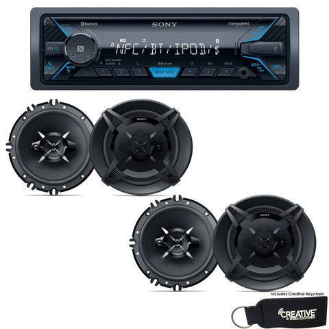 Sony DSX-A405BT Bluetooth, USB, AUX Receiver, and Two Pairs of XS-FB1630 6.5" 3-Way Coaxial Speakers