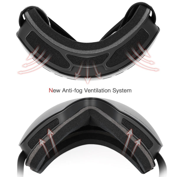 Gonex Oversized Ski Snow Goggles Anti-Fog UV Protection with Frameless Double Spherical Lens for Skiing Snowboard Skate Winter Sports+ Goggle Case(Black Lens)