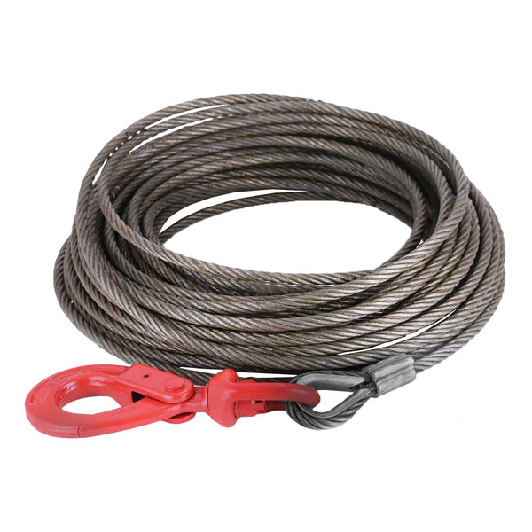 Mophorn Winch Cable 3/8Inch x 100Ft Replacement Wire Rope 4400LBS Fiber Core Self Locking Swivel Hook
