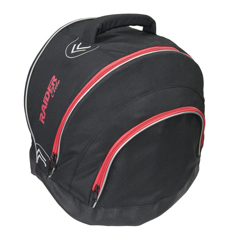 Raider BCS-10 Elite Motorcycle Helmet Bag Storage Fleece Lined Zip Up Black-Waterproof Shell