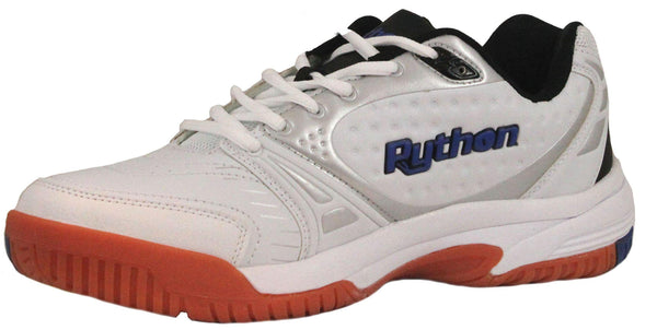 Python Men's Deluxe Indoor (Low) Racquetball Shoe (Non-Marking) 6.5 (D) US White [product _type] Python Racquetball - Ultra Pickleball - The Pickleball Paddle MegaStore