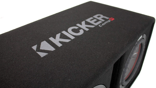 Kicker 43DCWR102 10" 2400W Dual Car Subwoofers + Box + 3000W Mono Amp + Amp Kit
