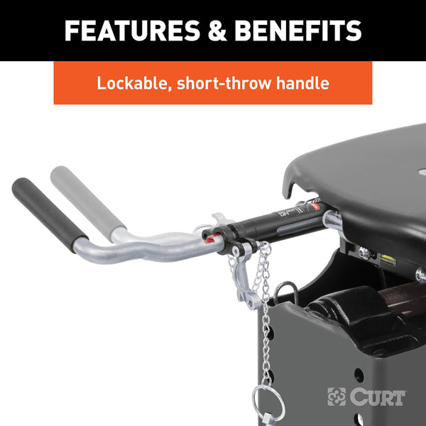 CURT 16049 Black Q25 5th Wheel Hitch for Ram Puck System, 25,000 lbs