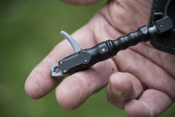 TruFire Smoke Adjustable Archery Compound Bow Release with Foldback Design - Black Wrist Strap