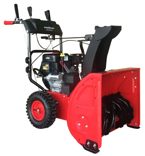 PowerSmart DB7651BS-24 2-Stage Briggs & Stratton Gas Snow Blower, 24", Red, Black