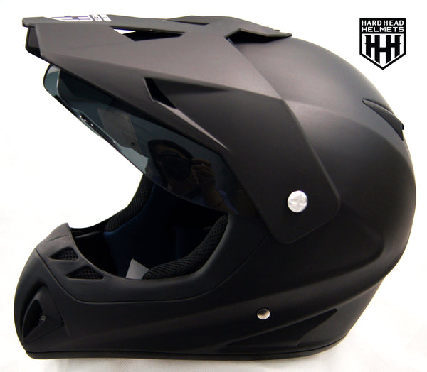 SmartDealsNow - HHH DOT ADULT Helmet for Dirtbike ATV Motocross MX Offroad Motorcyle Street bike Snowmobile HELMET with VISOR (Large, Matte Black)