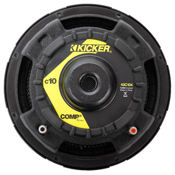 2) Kicker C104 10" 300W Comp 4-Ohm Car Audio Subwoofers Subs C10 Pair | 43C104