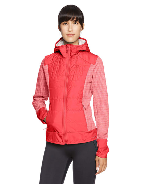 Salomon Women's Right Nice Hybrid Hoodie , Hibiscus, X-Large