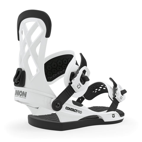 Union Contact Pro Snowboard Bindings Mens Sz L (10.5+) White