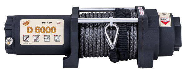 Sinoking 12VDC 6000lb/2722kg, UTV&ATV Winch with 1/4"49′（feet） Synthetic Rope Wireless Remote Control Waterproof Electric Winch Kit