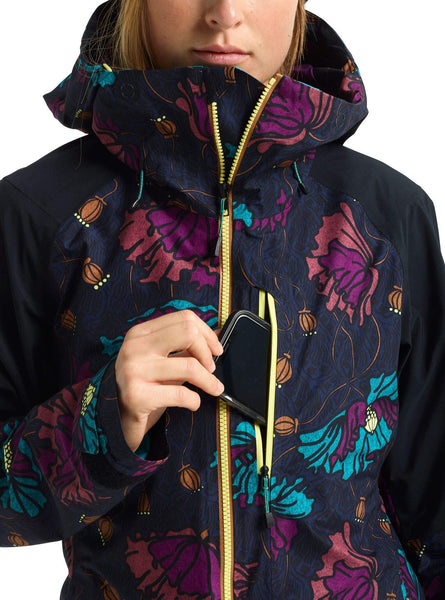 Burton Women's Women's Ak Gore-tex Upshift Jacket, Bona Flora/True Black, Small
