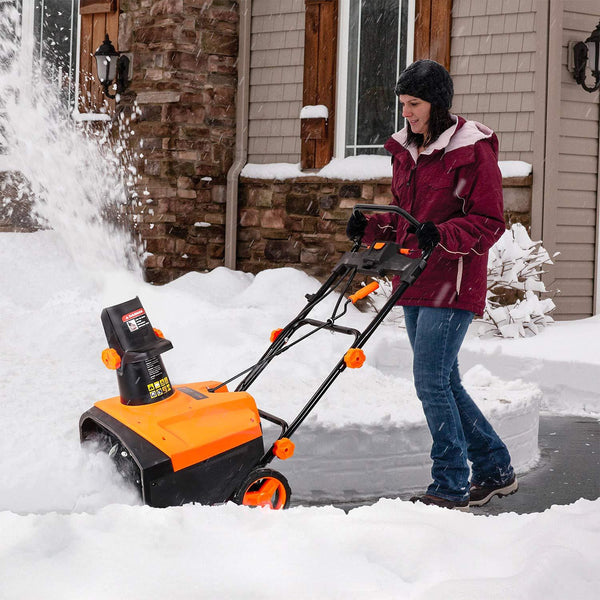 TACKLIFE Snow Blower, 15Amp Electric Snow Blower, 20 INCH Width Steal Auger, 30ft Throwing Distance, Overload Protection, Anti-Freezing Handle, for Snow Cleaning, GST01