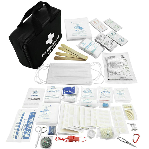 M2 BASICS 300 Piece (40 Unique Items) First Aid Kit w/Bag | Free First Aid Guide | Emergency Medical Supply | for Home, Office, Outdoors, Car, Camping, Travel, Survival, Workplace