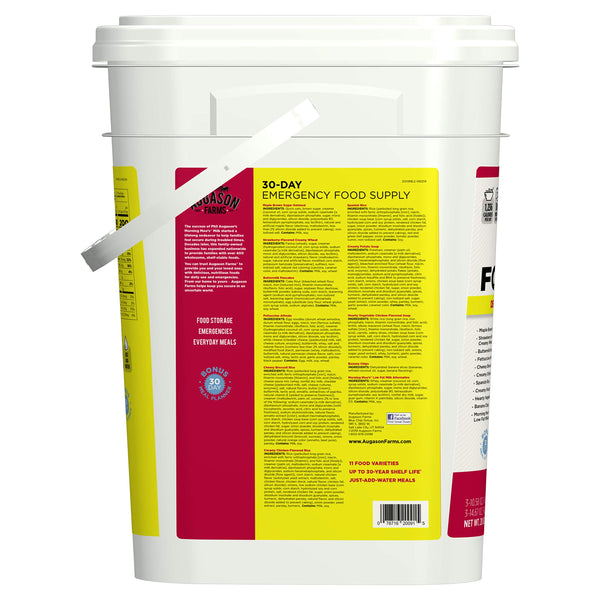 Augason Farms 5-20091 Deluxe Emergency 30-Day Food Supply (1 Person), 200 Servings, 36,600 Calories, Net Weight 20 lbs. 7 oz.