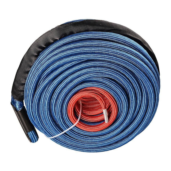Astra Depot Blue 95ft x 3/8 Inch 22000LBS Synthetic Winch Line Cable Rope with Heat Guard Protective Sleeve All Rock Guard for Jeep ATV UTV 4X4 Off-Road Truck