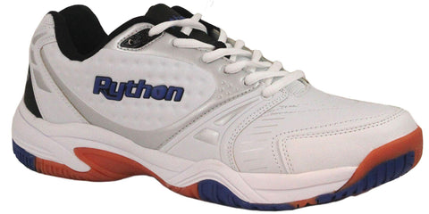 Python Men's Deluxe Indoor (Low) Racquetball Shoe (Non-Marking) 6.5 (D) US White [product _type] Python Racquetball - Ultra Pickleball - The Pickleball Paddle MegaStore