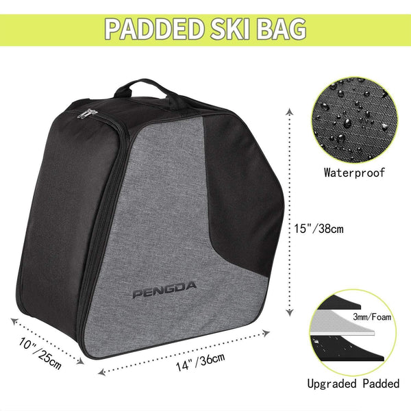 PENGDA Ski Boot Bag - Snowboard Boot Bag Premium Snow Gear Travel Shoulder Bag for Ski Helmets, Goggles, Gloves, Ski Apparel & Boot Storage(2 Separate Compartments)