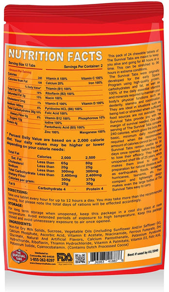 Survival Tabs 8-Day Food Supply 96 Tabs Emergency Food Ration Survival MREs Meals Ready-to-eat Bugout Emergency Food Replacement for Travel Camping Boating Biking Hunting Outdoor Activities Also Disaster Preparedness for Earthquake Flood Tsunami Gluten Fr