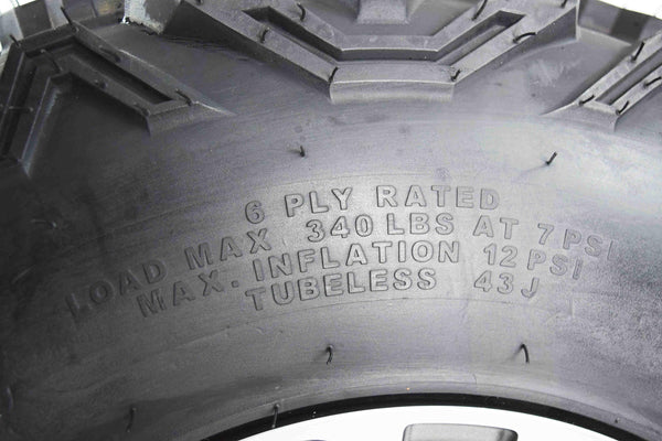 MASSFX SL 25x8-12 25x10-12 ATV Tires with QUAKE Gunmetal 12x7 4/156 Rims UTV Wheel and Tire Kit with Lug Nuts