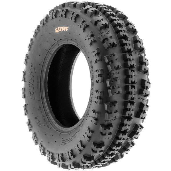 Set of 4 SunF A027 XC 22x7-10 Front & 20x11-9 Rear ATV UTV Knobby Sport Tires, 6 PR, Tubeless