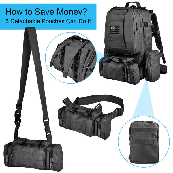 CVLIFE Military Tactical Backpack Army Rucksack Assault Pack Built-up Molle Bag
