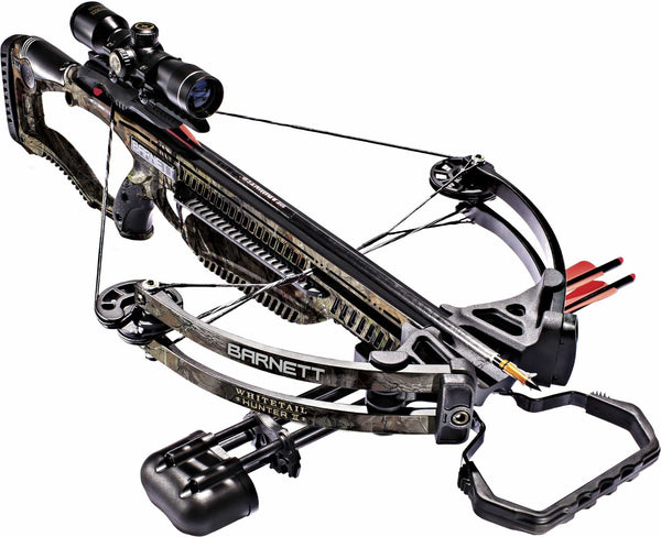 Barnett Whitetail Hunter II Crossbow | Shoots 350 FPS | Includes 4x32 scope, rope cocking device, light weight quiver & two 20 inch Headhunter arrows